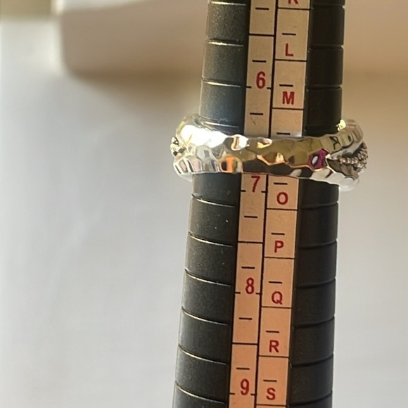 Michael Dawkins Hammered Sterling Silver Starry Night Statement Ring. - Picture 5 of 6